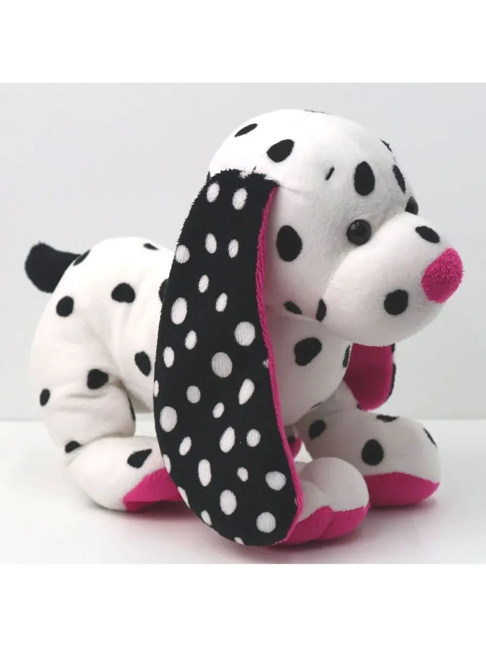 Ganz White and Black Dalmatian Plush Dog with Pink Accents